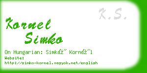 kornel simko business card